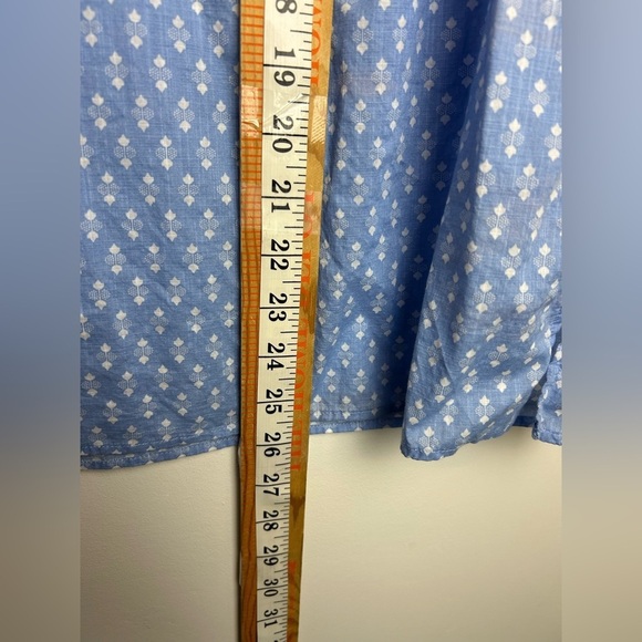 Talbots Blouse Top Women L Ruffle V-Neck Printed Lightweight Casual Minimalist - Picture 10 of 11